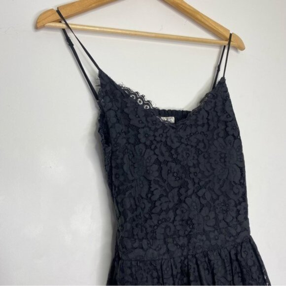 Joie Black Hudette Dress Scalloped Lace Sleeveless V-Neck Full Skirt Pockets S - Picture 6 of 10